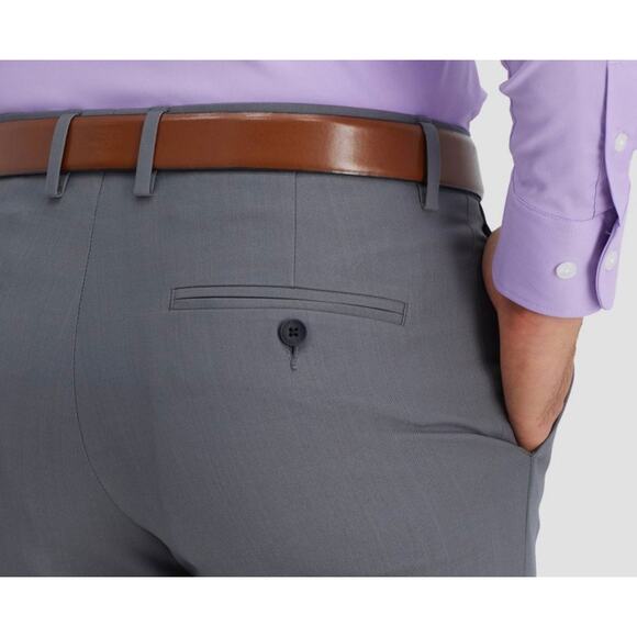 NWT Haggar H26 Men’s Stretch Straight Fit Dress Pants Dark Grey size 32x32 - Picture 5 of 9